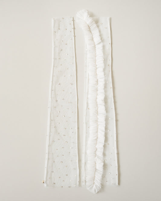 RUFFLE FINGERLESS GLOVES